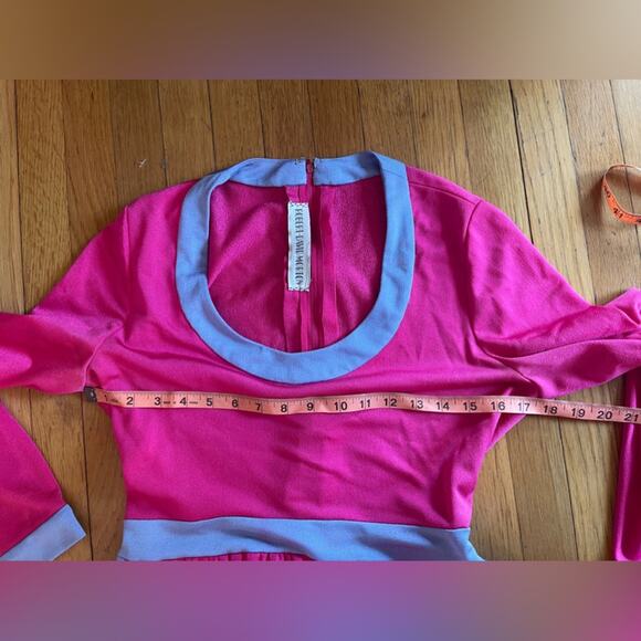 70s Vintage Robert David Morton Color Block Long Sleeve Dress - Picture 6 of 7